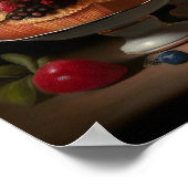 花とカップケーキがまだライフアート ポスター (角)