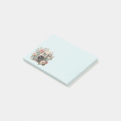 花とカメラのレトロパステルイメージ ポストイット (アングル)