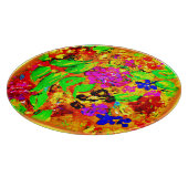 花とカラフル明け買てす カッティングボード (角)