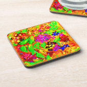 花とカラフル明け買てす コースター (左側)