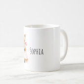 花とキツネのピンクドレス コーヒーマグカップ (正面右)