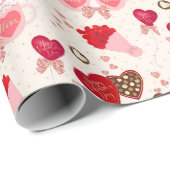 花とキャンディラッピング紙 ラッピングペーパー (ロールコーナー)