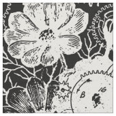 花とギア白 ファブリック (クローズアップ)