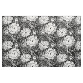 花とギア白 ファブリック (ファットクウォーター)