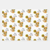 花とクリスマスを飾るかわいい子猫たち|過去記事 ラッピングペーパーシート (正面2)