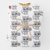 花とクリスマスを飾るかわいい子猫たち|過去記事 ラッピングペーパーシート (インサイチュ)