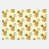 花とクリスマスを飾るかわいい子猫たち|過去記事 ラッピングペーパーシート (正面2)