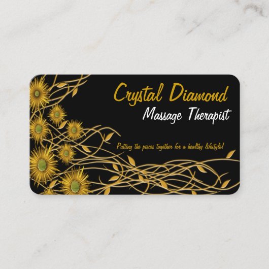 花とグランジつる植物のアートワーク 名刺 (正面)