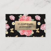 花とグリッター蝶 名刺 (裏面)