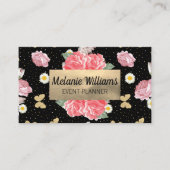 花とグリッター蝶 名刺 (正面)