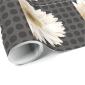 花とグリッドのデザイン ラッピングペーパー (ロールコーナー)