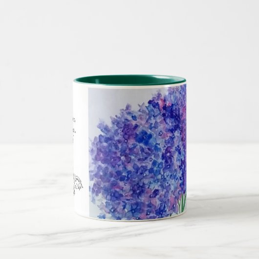 花とコーヒーとお茶が必要だ ツートーンマグカップ (中央)