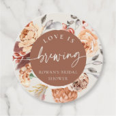 花とコーヒーのテーマ ラブ イズ ブリュイング ブライダルシャワー フェイバータグ (正面)
