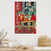 花とコーヒーカップ ポスター (キッチン)