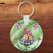 花とコーヒー キーホルダー (正面)