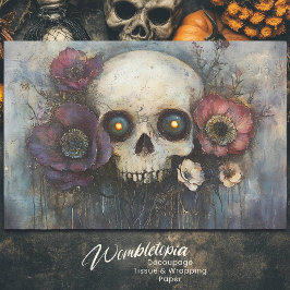 花とゴシックスカル濃色フローラ切り離し 薄葉紙