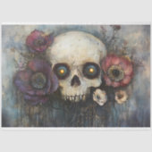 花とゴシックスカル濃色フローラ切り離し 薄葉紙 (正面)