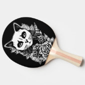 花とゴシック猫 卓球ラケット (横)