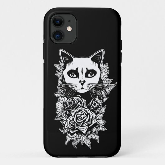 花とゴシック猫 Case-Mate iPhoneケース (裏面)