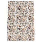 花とゴールドの葉 ミディアムペーパーバッグ (裏面)