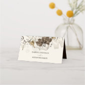 花とサテンリボン プレイスカード (裏面)