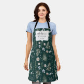 花とシダの離れ森フローラ植物学 エプロン (着用した状態)