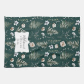 花とシダの離れ森フローラ植物学 キッチンタオル (横)