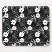 花とシダon Black マウスパッド (正面)