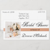花とシャンパンのブライダルシャワー招待状 招待状 (正面/裏面)