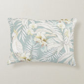 花とシームレスな熱帯パターンOrchid, Fl アクセントクッション (裏面)