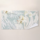 花とシームレスな熱帯パターンOrchid, Fl バスタオル (バスタオル)