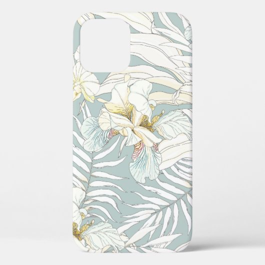 花とシームレスな熱帯パターンOrchid, Fl Case-Mate iPhoneケース (裏面)