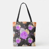 花とスカルのセクシーなハロウィーン魔女 トートバッグ (裏面)