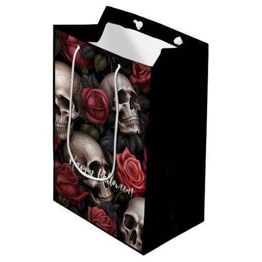花とスカル中抱き枕 ミディアムペーパーバッグ (正面アングル)