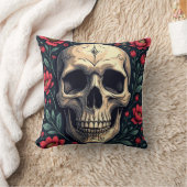 花とスカル用枕 クッション (ブランケット)