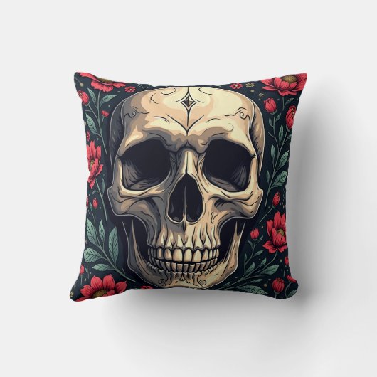 花とスカル用枕 クッション (裏面)