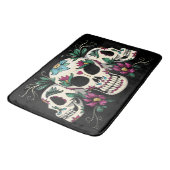 花とスカル バスマット (アングル)