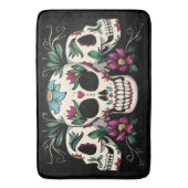 花とスカル バスマット (正面縦)