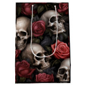 花とスカル ミディアムペーパーバッグ (裏面)