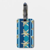 花とストライプラゲッジタグ付き/レザー ラゲッジタグ (裏面縦)