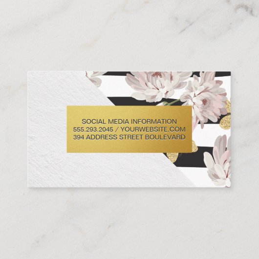 花とストライプ花 名刺 (裏面)