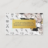 花とストライプ花 | Hairstylistツールパターン 名刺 (裏面)