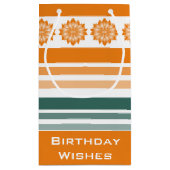 花とストライプ スモールペーパーバッグ (裏面)