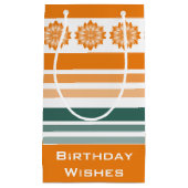 花とストライプ スモールペーパーバッグ (正面)