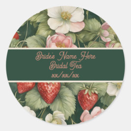 花とストロベリースタンプ ラウンドシール