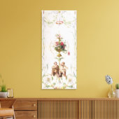 花とスワッグのの中葉のパティ キャンバスプリント (インサイチュ (リビング))