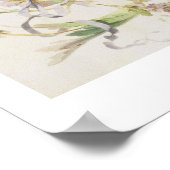 花とスワッグのの中葉のパティ ポスター (角)