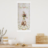 花とスワッグのの中葉のパティ ポスター (キッチン)