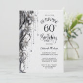 花とダイヤモンドのサプライズ60歳の誕生日パーティー 招待状 (スタンド正面)