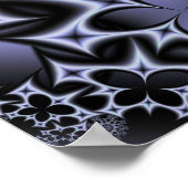 花とダイヤモンド モノクローム ポスター (角)